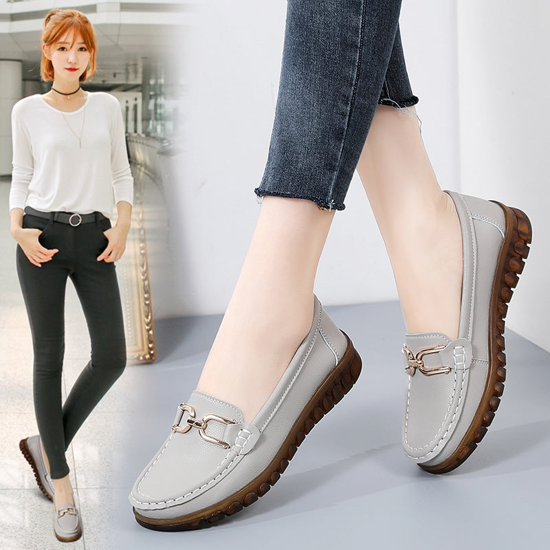 Lässige Damen-Loafer aus Kunstleder