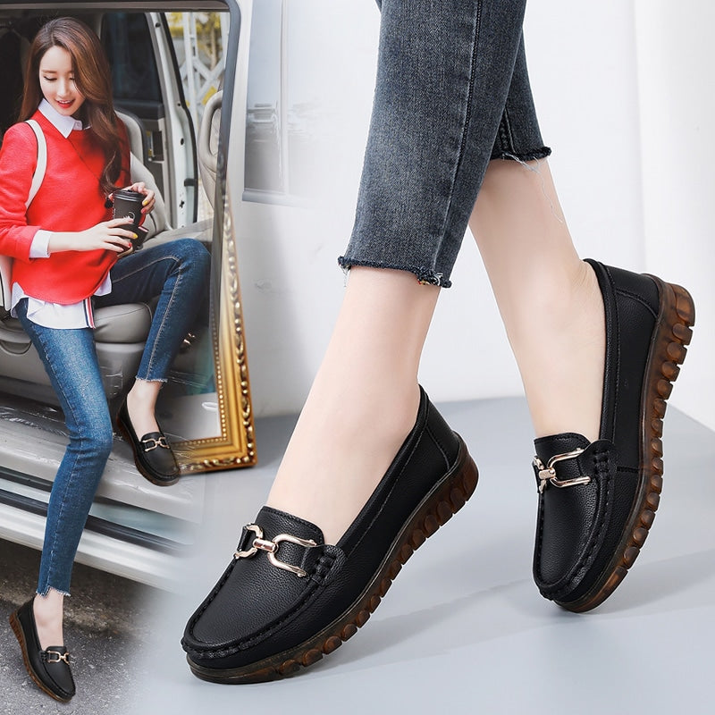 Lässige Damen-Loafer aus Kunstleder