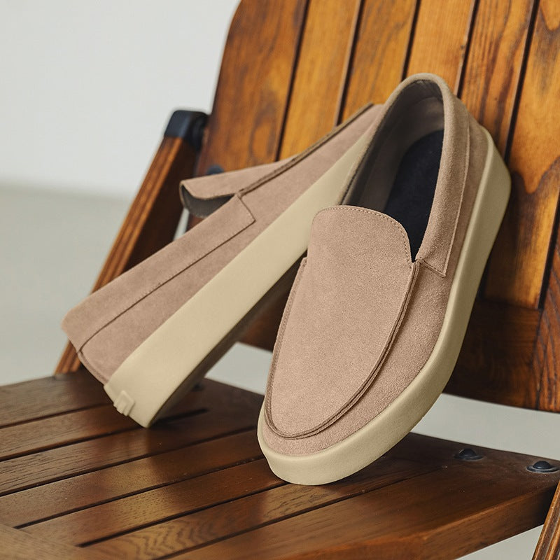 Loafer mit dicker Sohle aus Veloursleder in Taupe, Ansicht 11