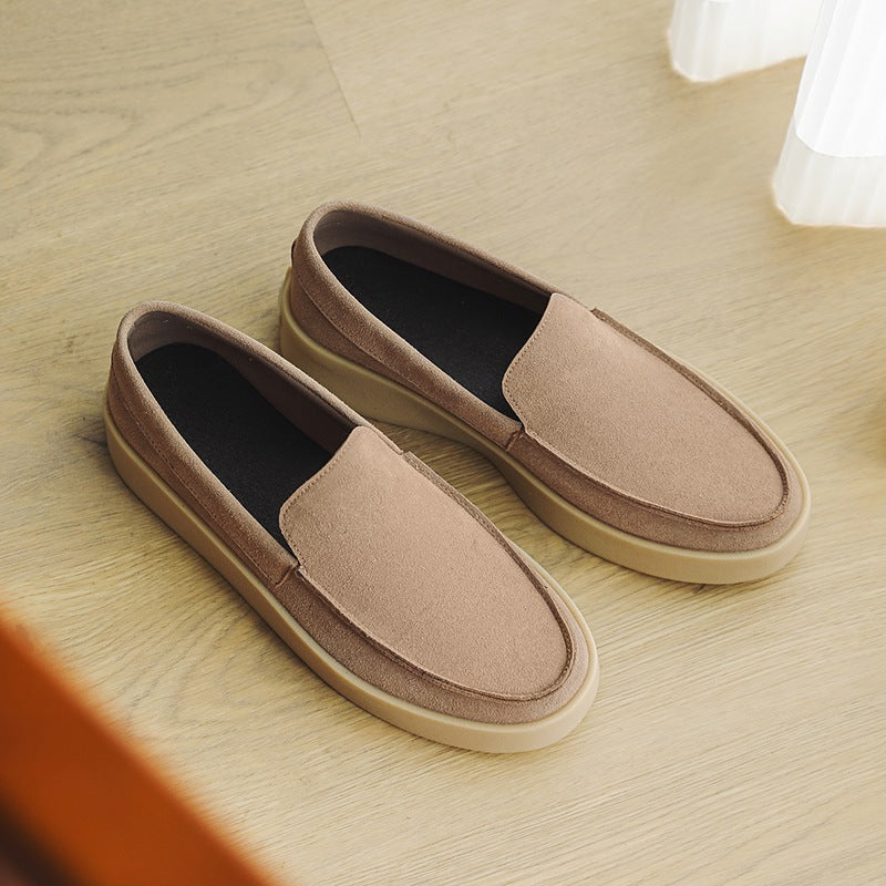 Loafer mit dicker Sohle aus Veloursleder in Taupe, Ansicht 12