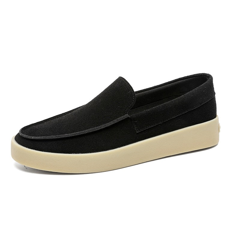 Loafer mit dicker Sohle aus Veloursleder in Schwarz, Detailansicht 5