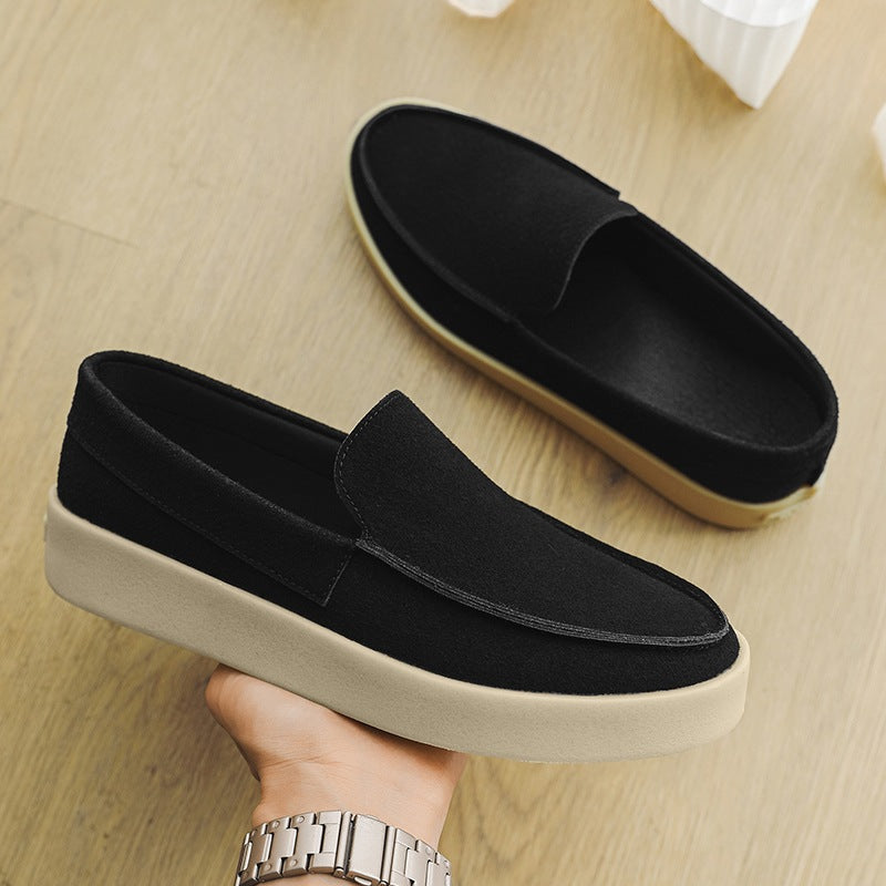 Loafer mit dicker Sohle aus Veloursleder in Taupe, Ansicht 7