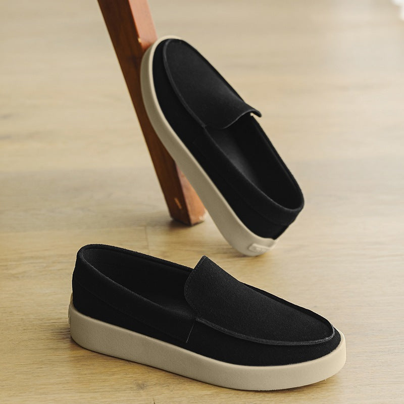 Loafer mit dicker Sohle aus Veloursleder in Taupe, Ansicht 8
