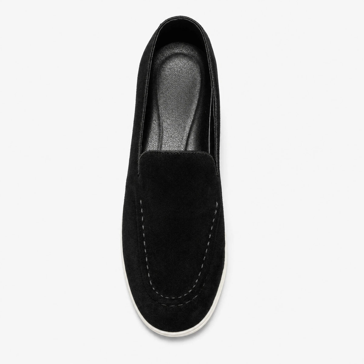 Slip-on-Loafer für Herren mit weißer Sohle in Schwarz