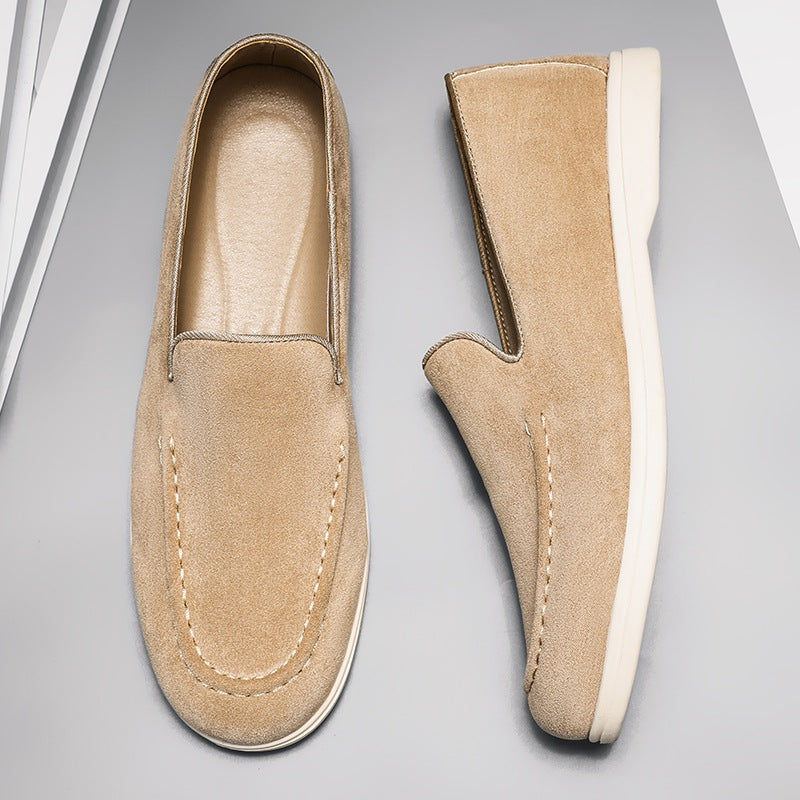 Slip-on-Loafer mit weißer Sohle in Beige, Ansicht 12