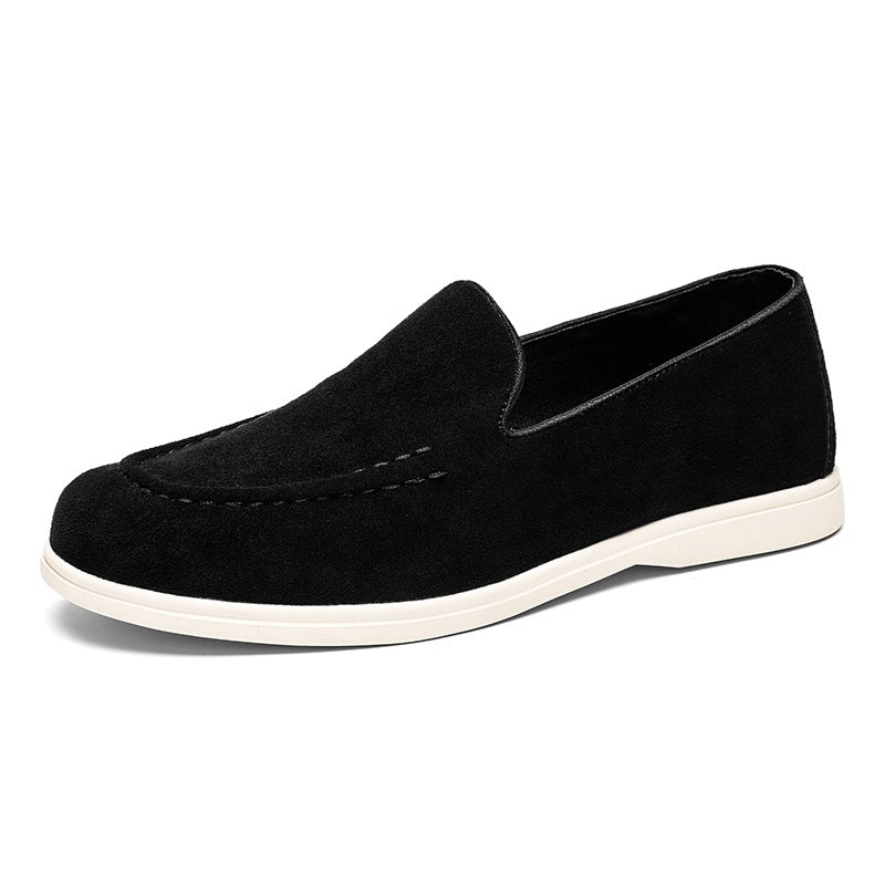Slip-on-Loafer mit weißer Sohle in Schwarz, Ansicht 5