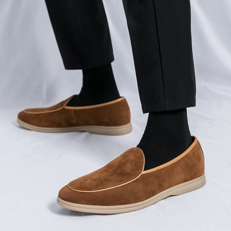 Herren-Loafer aus synthetischem Veloursleder, Schwarz, Ansicht 11