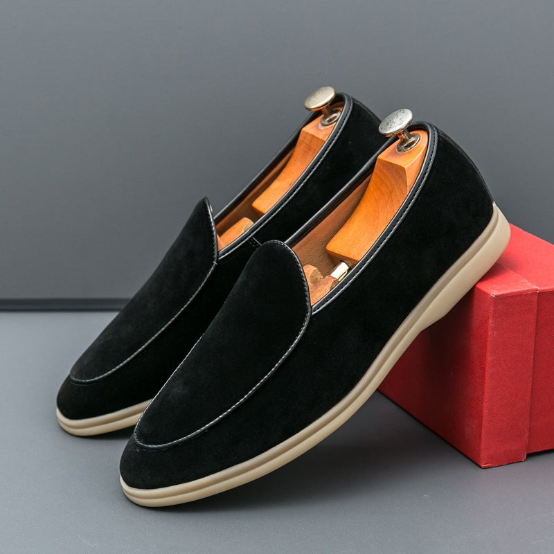 Herren-Loafer aus synthetischem Veloursleder, Camel, Ansicht 8