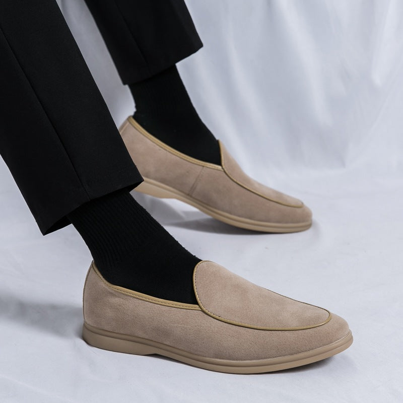 Herren-Loafer aus synthetischem Veloursleder, Camel, Ansicht 9