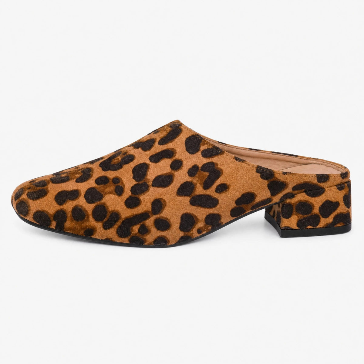 Loafer-Mules mit Leopardenmuster für Damen mit Blockabsatz
