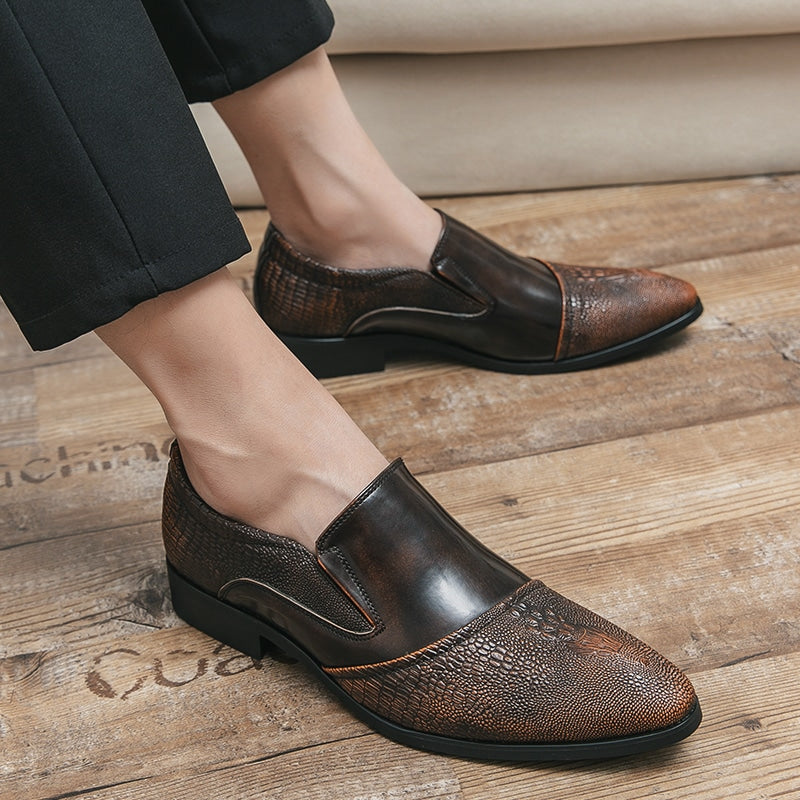 Luxus-Lackloafer für Herren mit Krokodileffekt