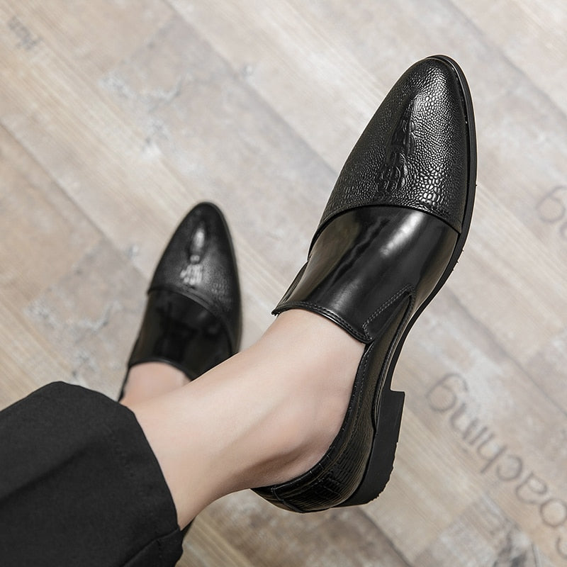 Luxus-Lackloafer für Herren mit Krokodileffekt