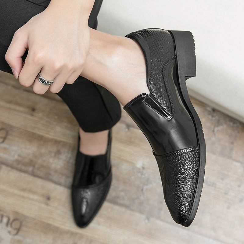 Luxus-Lackloafer für Herren mit Krokodileffekt