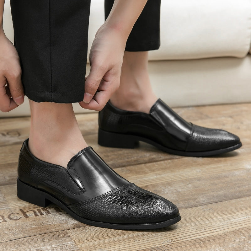 Luxus-Lackloafer für Herren mit Krokodileffekt