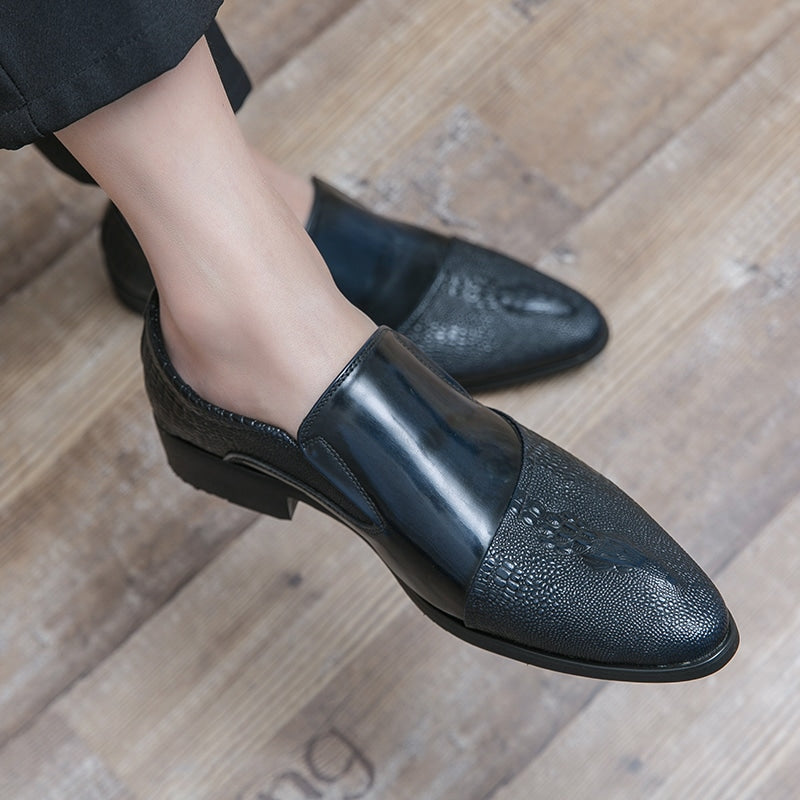 Luxus-Lackloafer für Herren mit Krokodileffekt