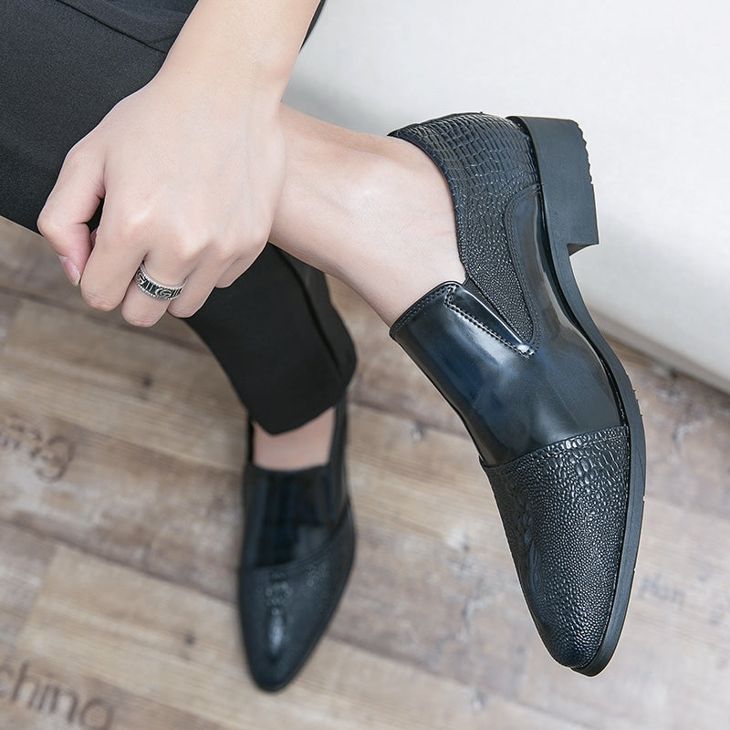 Luxus-Lackloafer für Herren mit Krokodileffekt