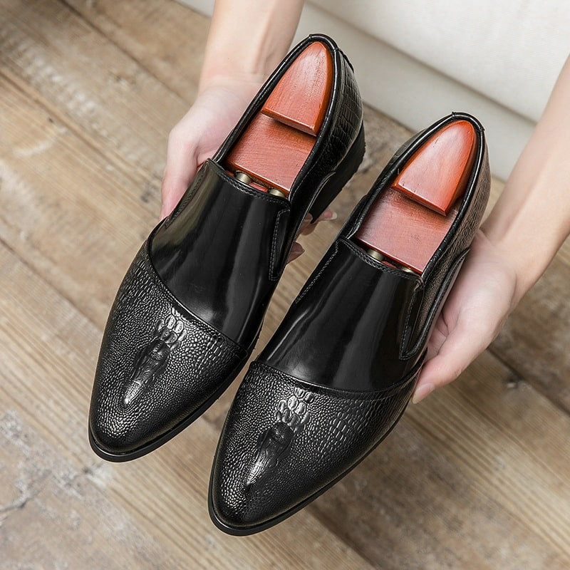 Luxus-Lackloafer für Herren mit Krokodileffekt