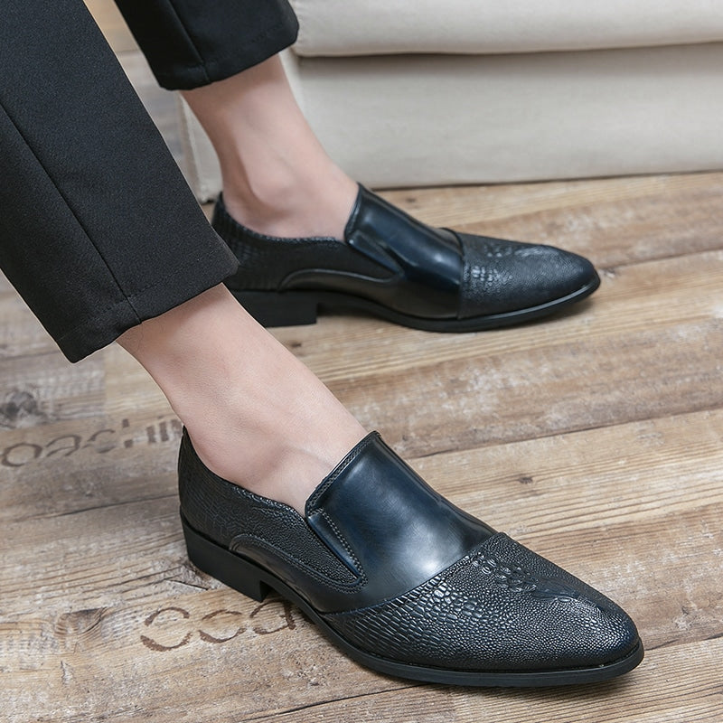 Luxus-Lackloafer für Herren mit Krokodileffekt