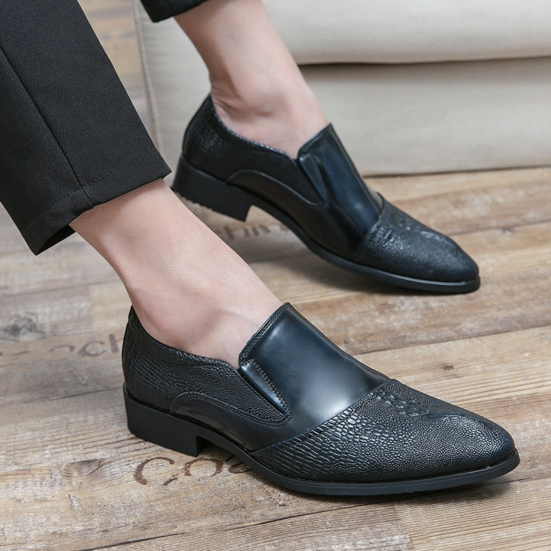 Luxus-Lackloafer für Herren mit Krokodileffekt