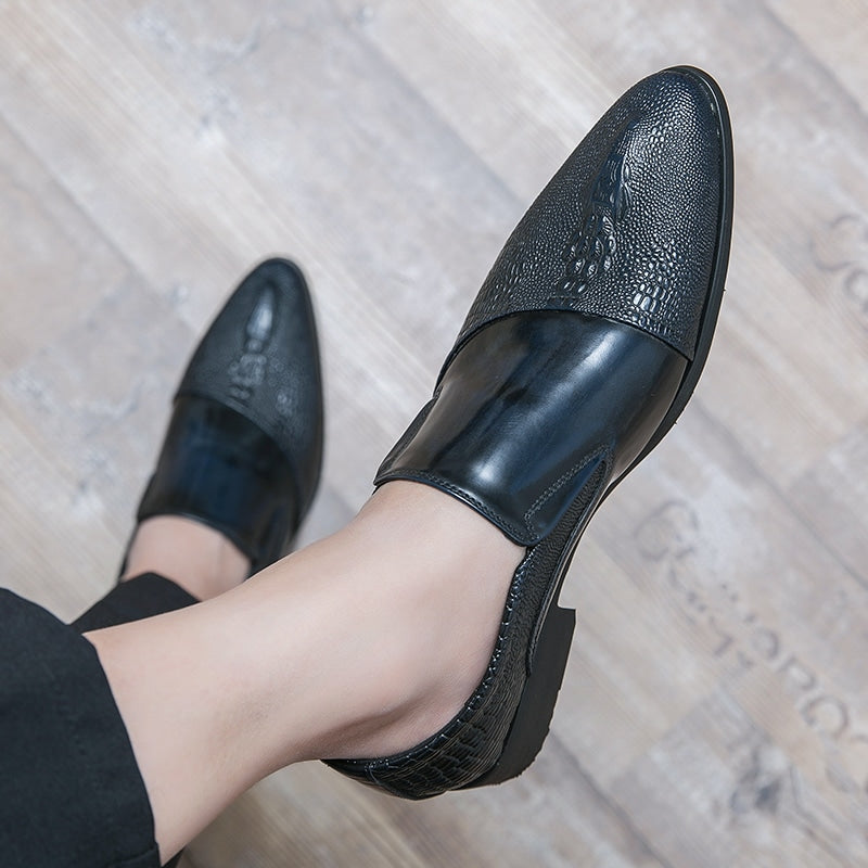 Luxus-Lackloafer für Herren mit Krokodileffekt