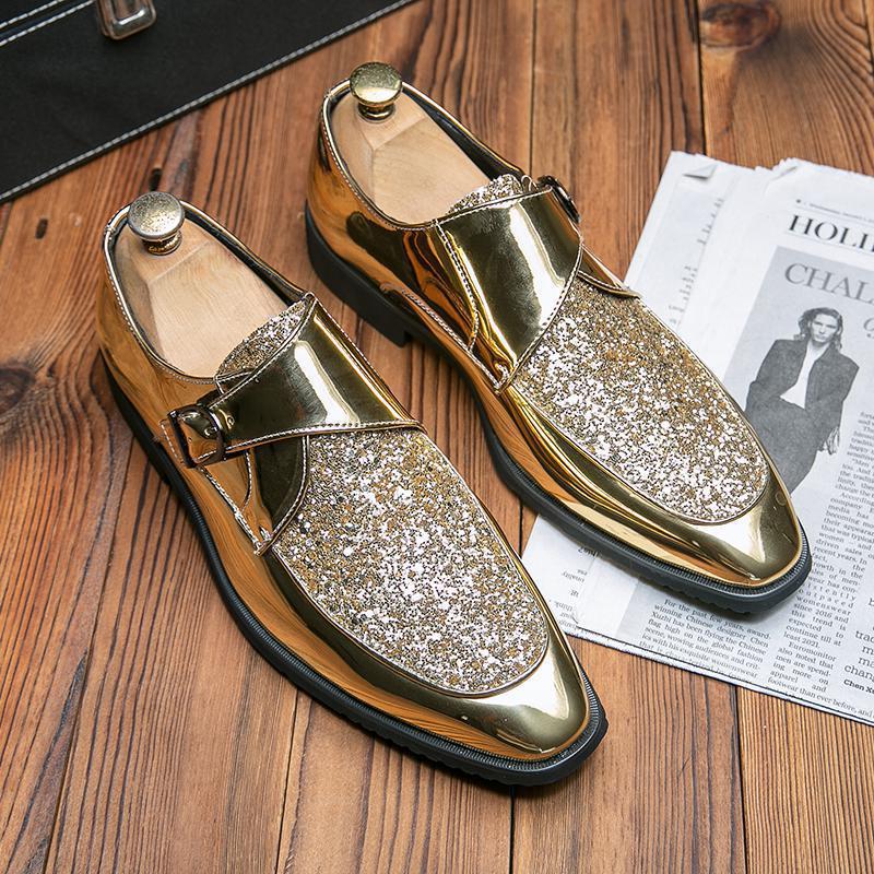 Luxus-Pailletten-Lackloafer für Herren