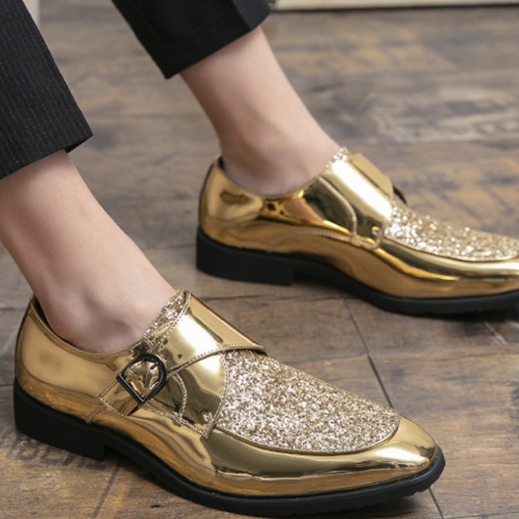 Luxus-Pailletten-Lackloafer für Herren