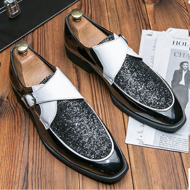 Luxus-Pailletten-Lackloafer für Herren
