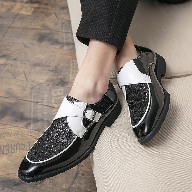 Luxus-Pailletten-Lackloafer für Herren