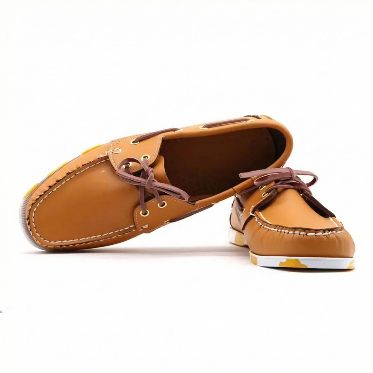Loafer Bootsschuh aus Leder mit farbiger Sohle