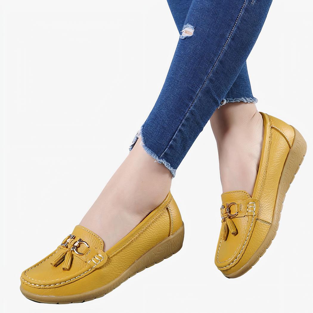 Damen Loafer mit Quasten im Bootsschuh-Stil