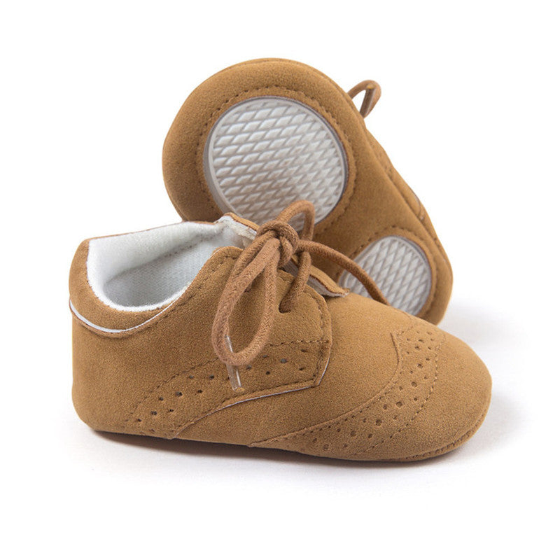 Mokassins mit Schnürsenkel und weicher Sohle für Baby-Jungen