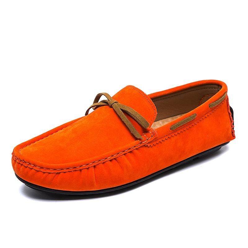 Farbige Herren-Bootsloafer zum Hineinschlüpfen in Wildlederoptik