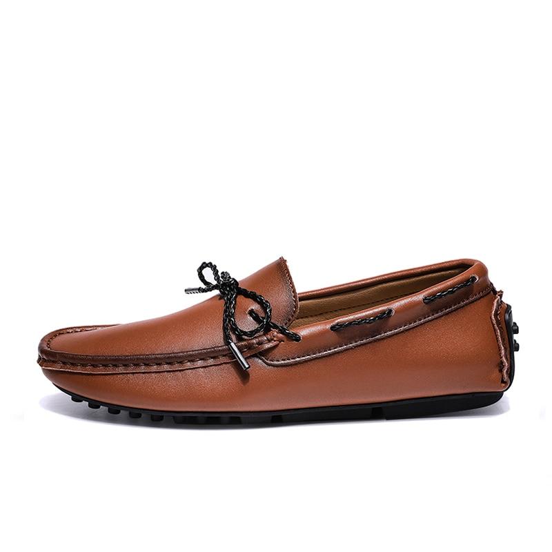 Herren-Bootsmokassins im Vintage-Stil mit Lederoptik
