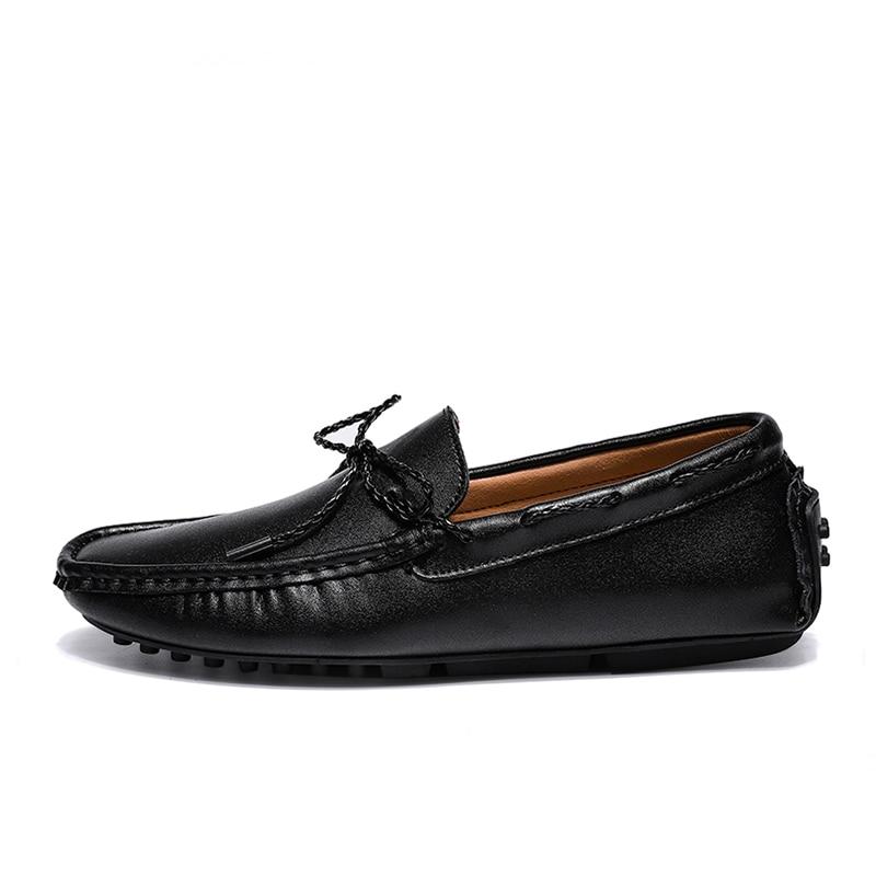 Herren-Bootsmokassins im Vintage-Stil mit Lederoptik