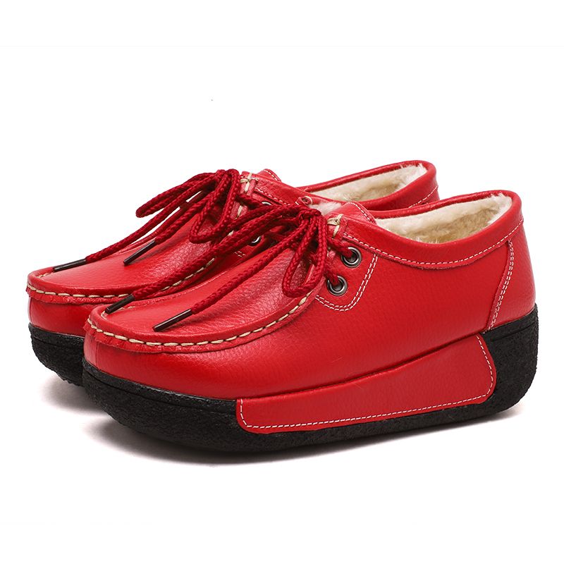 Keilabsatz-Mokassins mit Schnürsenkeln im Bootsschuh-Stil für Damen