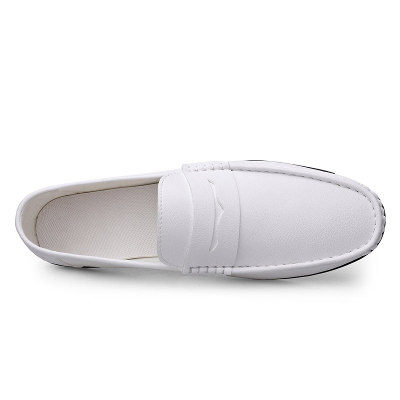 Lässige Loafer in weißer Lederoptik für Herren