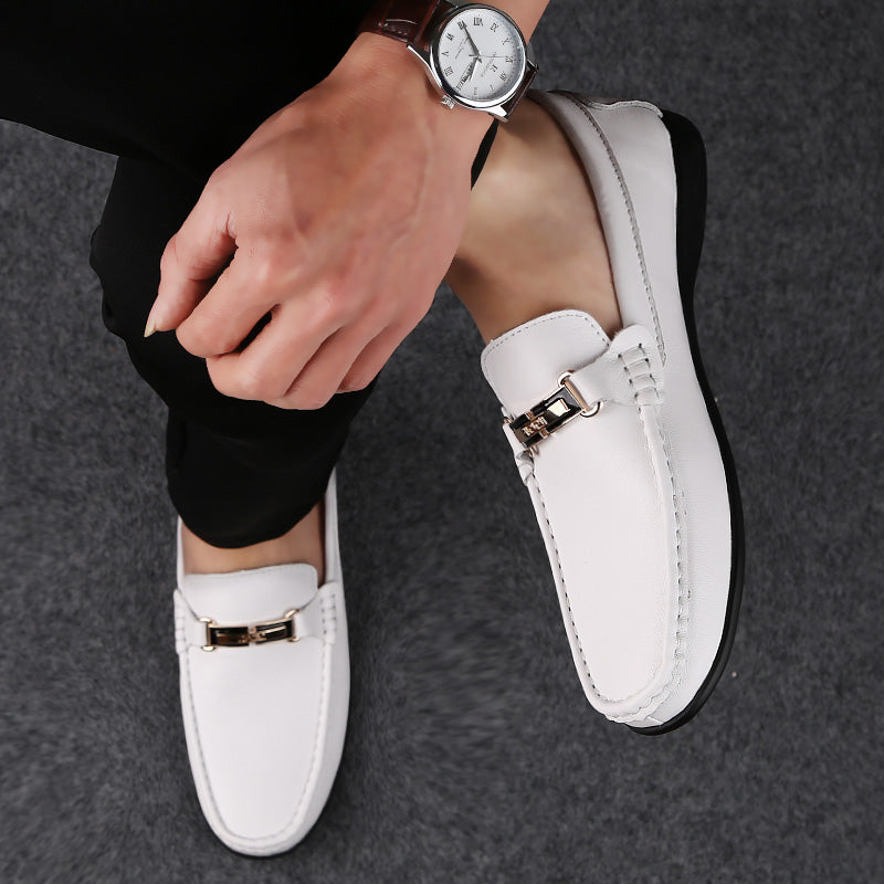 Weiche weiße Loafer für Herren