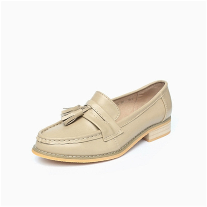 Elegante Damen-Loafer mit Quasten aus echtem Leder