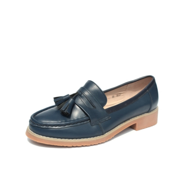 Elegante Damen-Loafer mit Quasten aus echtem Leder