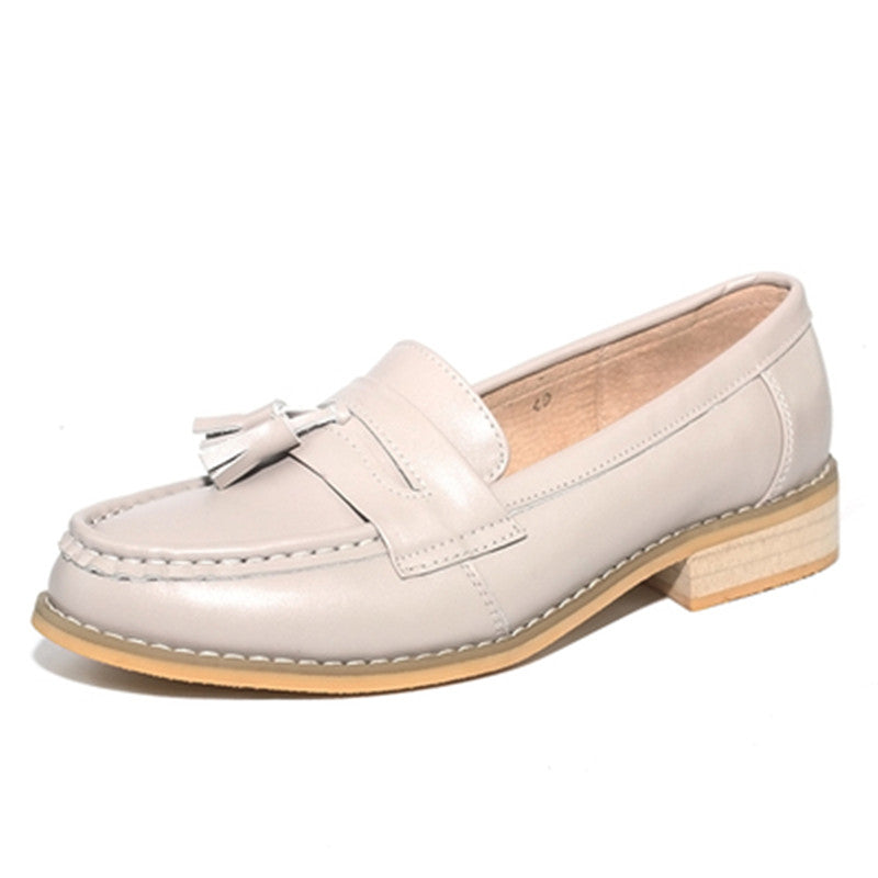 Elegante Damen-Loafer mit Quasten aus echtem Leder