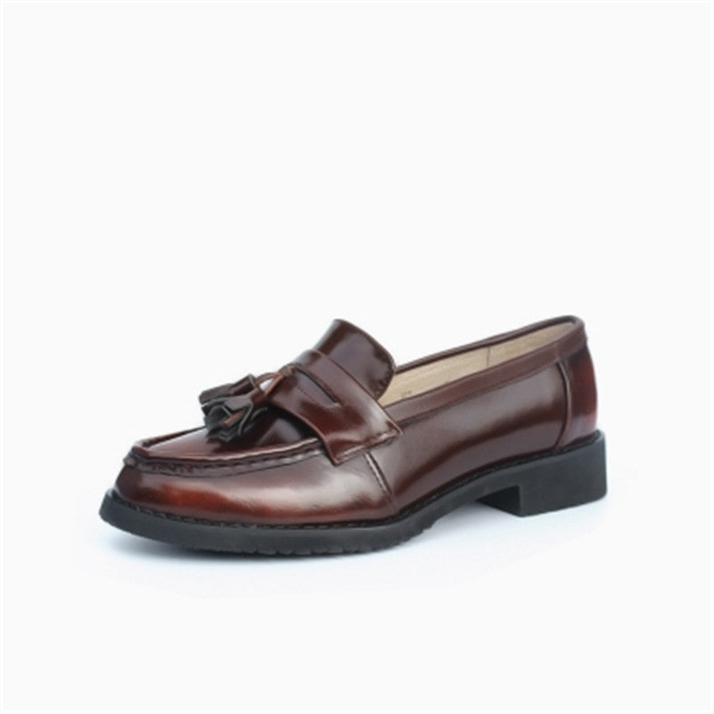 Elegante Damen-Loafer mit Quasten aus echtem Leder