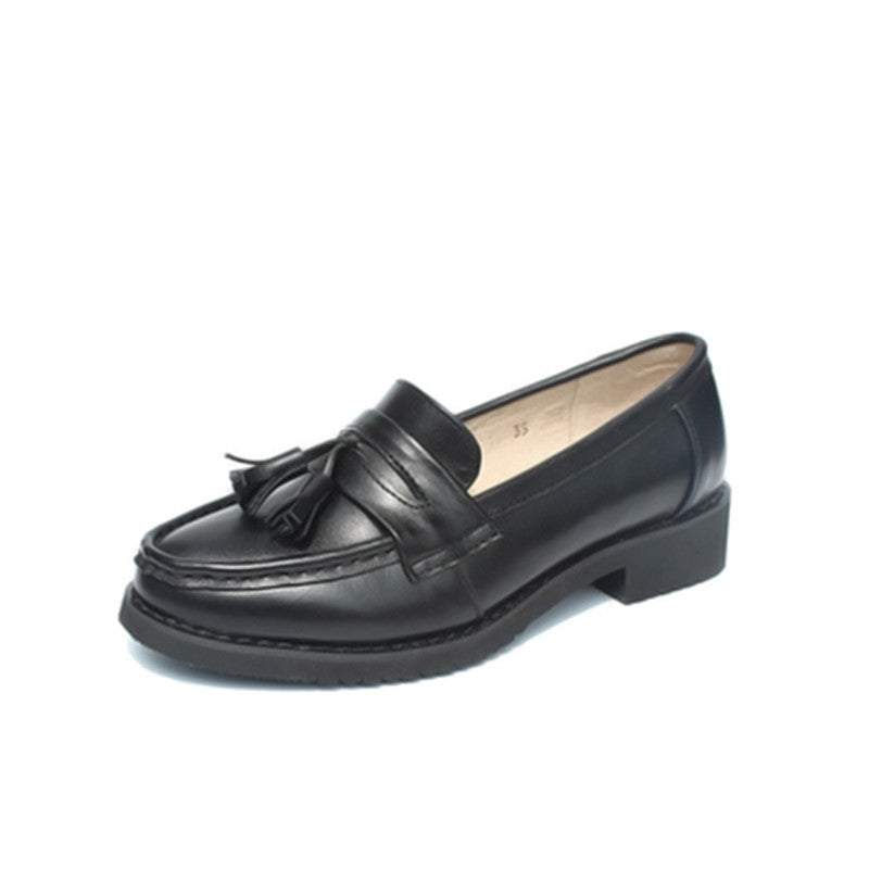 Elegante Damen-Loafer mit Quasten aus echtem Leder