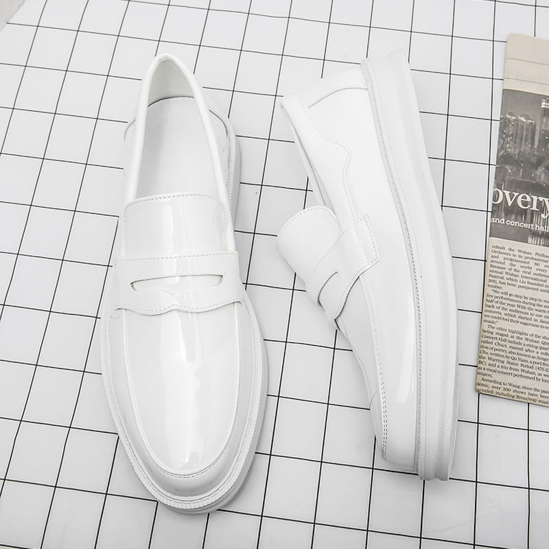 Herren-Loafer aus Kunstleder im formellen Stil in Weiß