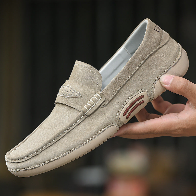 Lässige Wildleder-Loafer in Beige für Herren