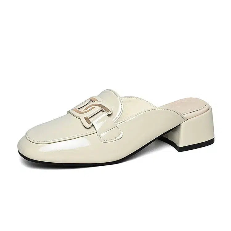 Loafer-Pantoletten mit Blockabsatz für Damen