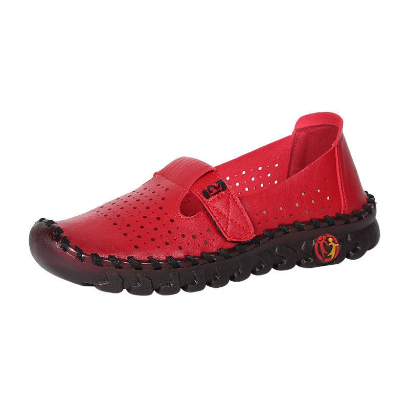 Orthopädische durchbrochene Loafer aus Kunstleder für Damen
