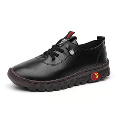 Orthopädische Damen-Loafer in Lederoptik mit dicker Sohle, Schwarz
