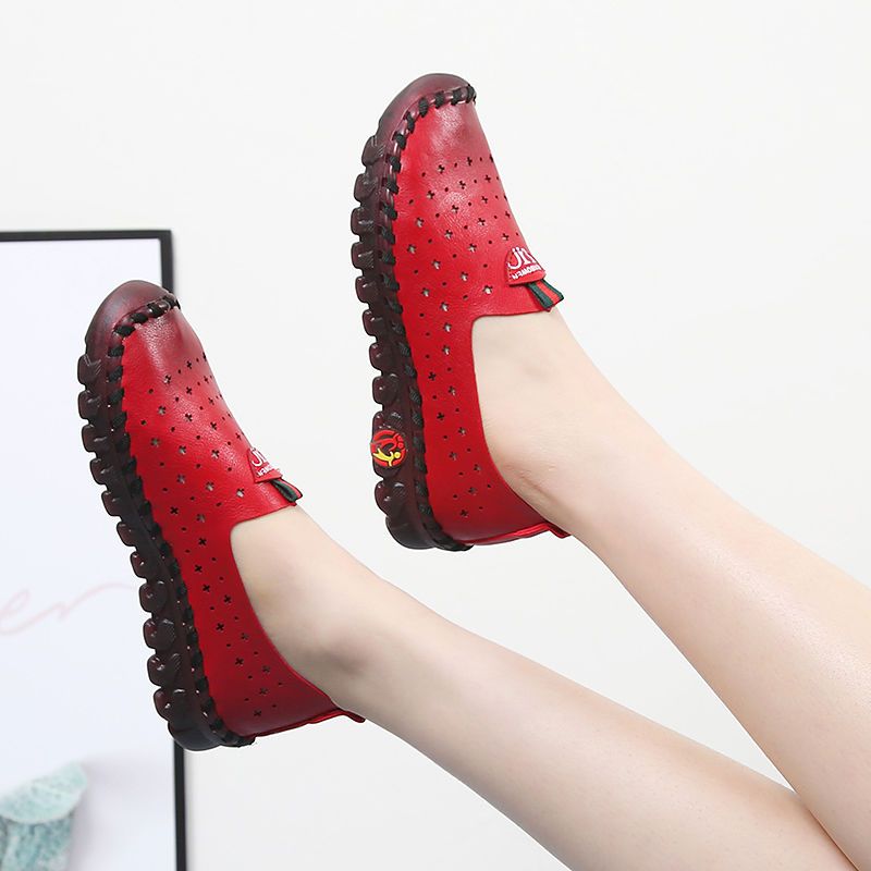 Orthopädische durchbrochene Loafer aus Kunstleder für Damen