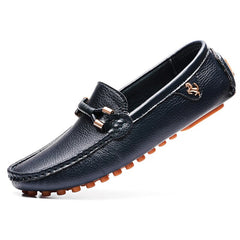 Trendige weiche Herren-Loafer aus Kunstleder, Marineblau