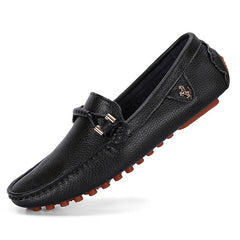 Trendige weiche Herren-Loafer aus Kunstleder, Schwarz